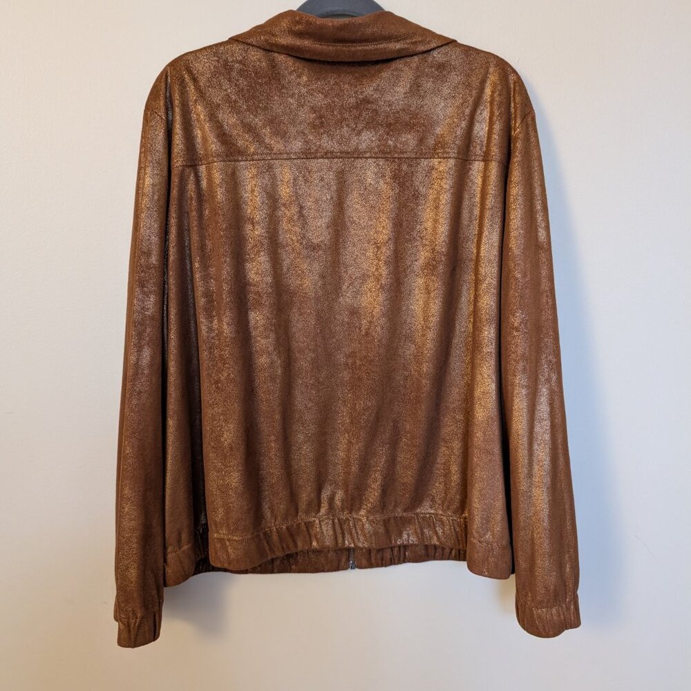 Ruby Rd. copper gold metallic shacket jacket ligh… - image 4